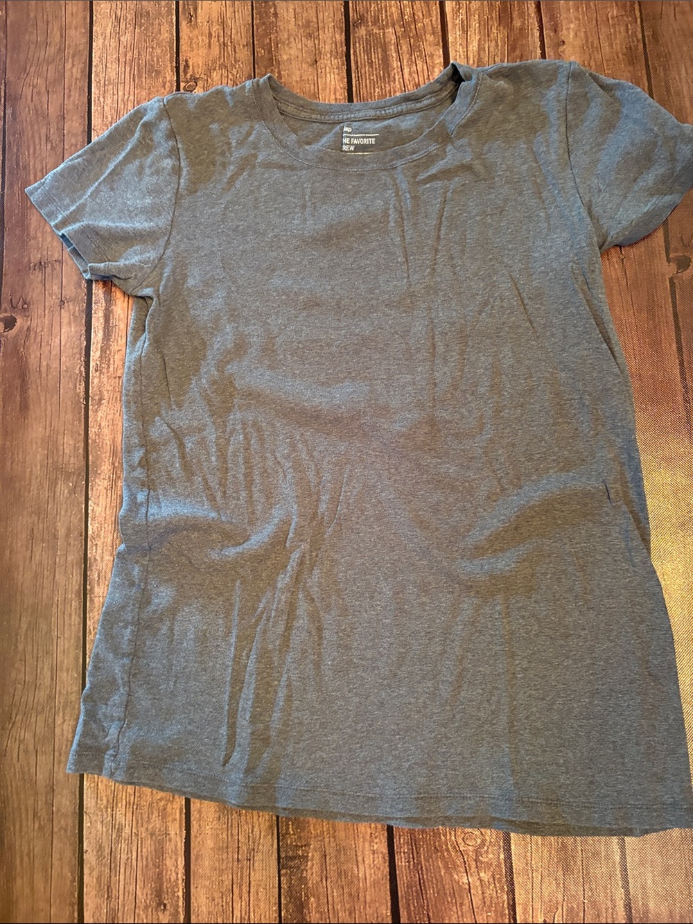 GAP Gray 100% Cotton The Favorite Crew T-Shirt Sz L Tall